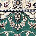 ペルシャ絨毯 ナイン ウール 玄関マット 緑 (グリーン)