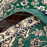 ペルシャ絨毯 ナイン ウール 玄関マット 緑 (グリーン)