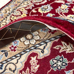 ペルシャ絨毯 ナイン ウール 玄関マット 赤 (レッド)