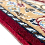 ペルシャ絨毯 ナイン ウール 玄関マット 赤 (レッド)