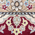 ペルシャ絨毯 ナイン ウール 玄関マット 赤 (レッド)