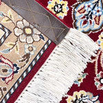 ペルシャ絨毯 ナイン ウール 玄関マット 赤 (レッド)