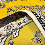 ペルシャ絨毯 ナイン ウール 玄関マット 黄色 (イエロー)