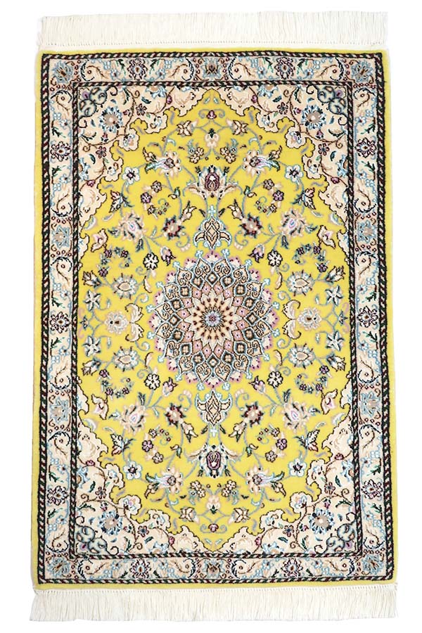 ペルシャ絨毯 ナイン産 ウール 62x93cm 手織りラグ ペルシャ絨毯 ナイン産 ウール 62x93cm 手織りラグ