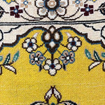 ペルシャ絨毯 ナイン ウール 玄関マット 黄色 (イエロー)