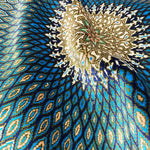 ペルシャ絨毯 クム ムサビ工房 シルク 玄関マット 青(ブルー)