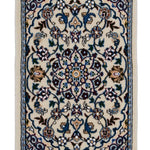 ペルシャ絨毯 ナイン ウール 玄関マット 白 (ホワイト)