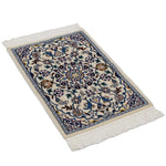 ペルシャ絨毯 ナイン ウール 玄関マット 白 (ホワイト)