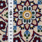 ペルシャ絨毯 ナイン ウール 玄関マット 白 (ホワイト)