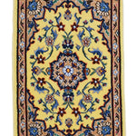 ペルシャ絨毯 ナイン ウール 玄関マット 黄色 (イエロー)