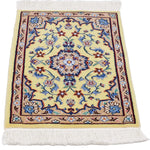 ペルシャ絨毯 ナイン ウール 玄関マット 黄色 (イエロー)