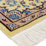 ペルシャ絨毯 ナイン ウール 玄関マット 黄色 (イエロー)