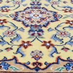 ペルシャ絨毯 ナイン ウール 玄関マット 黄色 (イエロー)