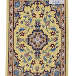 ペルシャ絨毯 ナイン ウール 玄関マット 黄色 (イエロー)