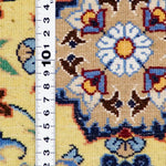 ペルシャ絨毯 ナイン ウール 玄関マット 黄色 (イエロー)