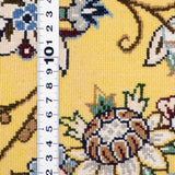 ペルシャ絨毯 ナイン産 ウール リビング 黄色(イエロー)