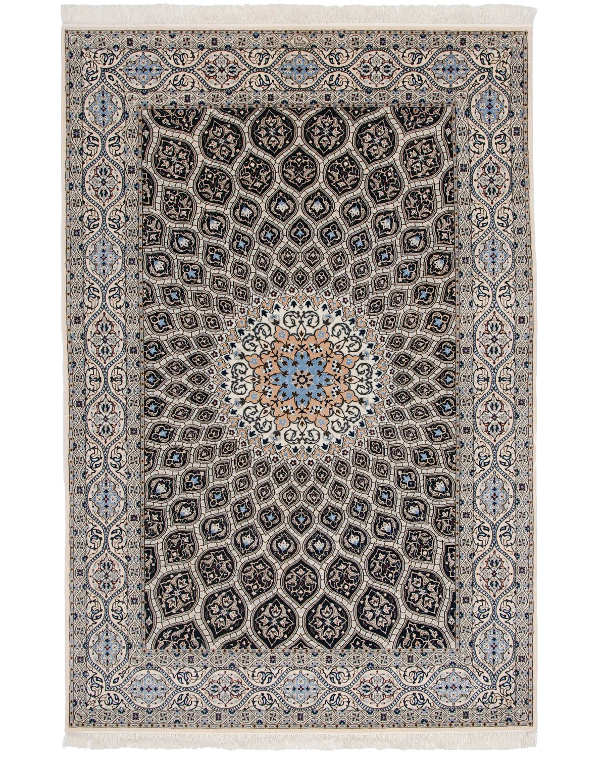 ペルシャ絨毯 ナイン産 ハビビアン工房 ウール&シルク 約160cm x 235cm ペルシャ絨毯 ナイン産 ハビビアン工房 ウール&シルク 約160cm x 235cm