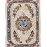 手織りペルシャ絨毯 ナイン産 ウール&シルク 60x90cm 玄関マット ラグ