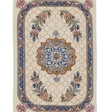 手織りペルシャ絨毯 ナイン産 ウール&シルク 60x90cm 玄関マット ラグ