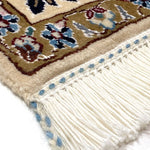 ペルシャ絨毯 ナイン ウール 玄関マット クリーム色