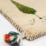 ギャッベ ペルシャ絨毯 アイボリー 玄関マット