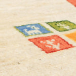 ギャッベ ペルシャ絨毯 アイボリー 玄関マット