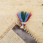 ギャッベ ペルシャ絨毯 アイボリー 玄関マット