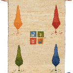 ギャッベ ペルシャ絨毯 アイボリー 玄関マット