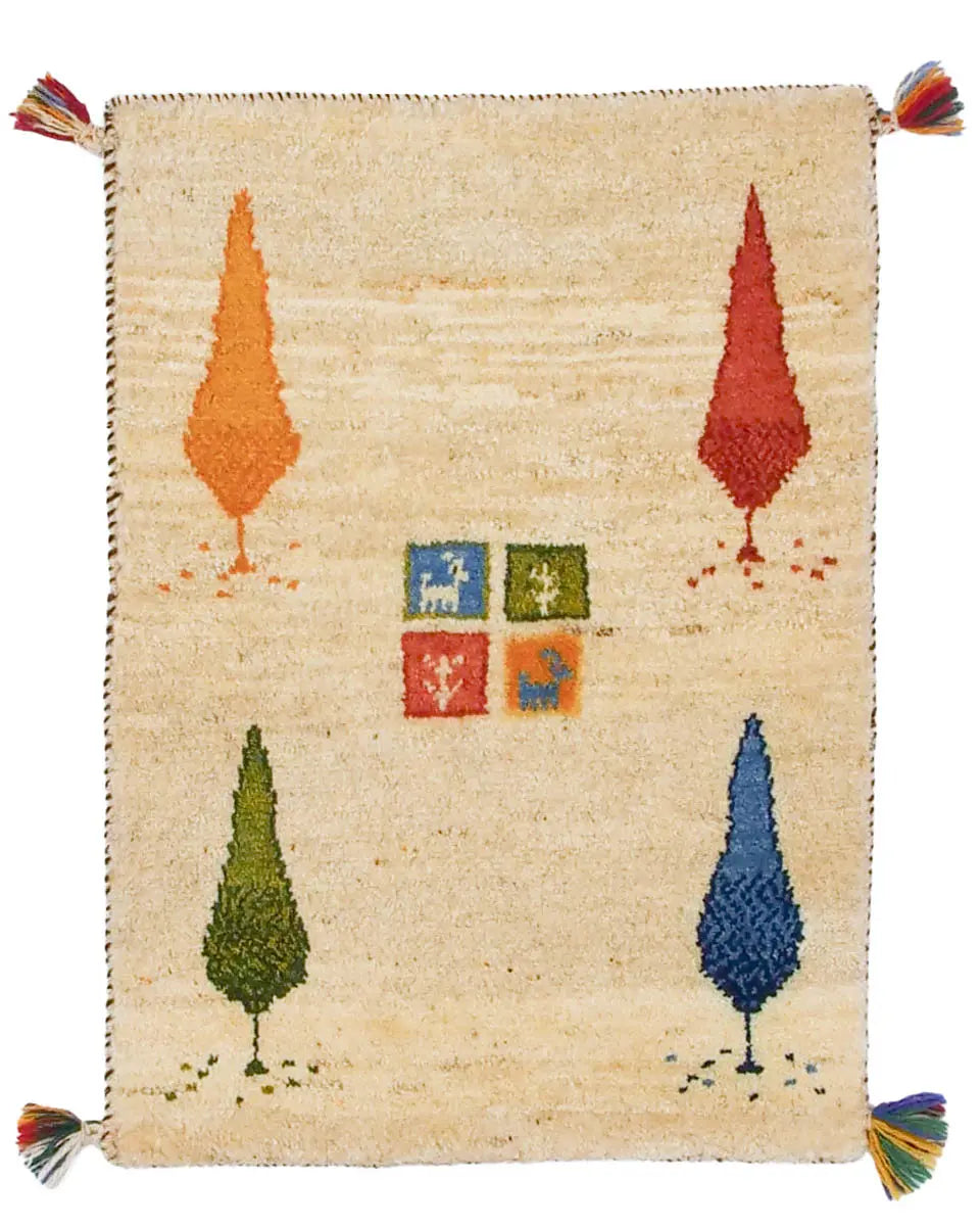 ペルシャ ギャッベ リビング ラグ 197cmx156cm クリーニング済 ペルシャ ギャッベ リビング ラグ 197cmx156cm クリーニング済