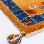 ペルシャ絨毯 ギャッベ 玄関マット 手織り オレンジ