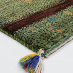 ペルシャ絨毯 ギャッベ グリーン 玄関マット