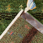 ペルシャ絨毯 ギャッベ グリーン 玄関マット