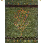 ペルシャ絨毯 ギャッベ グリーン 玄関マット