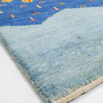 ギャッベ  ペルシャ絨毯 青 水色 玄関マット