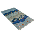 ギャッベ  ペルシャ絨毯 青 水色 玄関マット