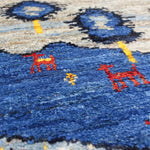 ギャッベ  ペルシャ絨毯 青 水色 玄関マット