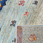 ギャッベ  ペルシャ絨毯 青 水色 玄関マット