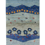 ギャッベ  ペルシャ絨毯 青 水色 玄関マット