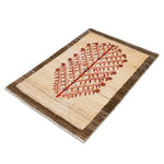 ペルシャ絨毯 ギャッベ 玄関マット アイボリー