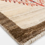 ペルシャ絨毯 ギャッベ 玄関マット アイボリー