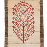 ペルシャ絨毯 ギャッベ 玄関マット アイボリー