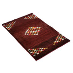 ギャッベ ペルシャ絨毯 赤 レッド 玄関マット 手織り ラグ