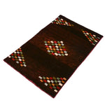 ギャッベ ペルシャ絨毯 赤 レッド 玄関マット 手織り ラグ