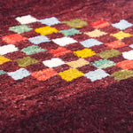 ギャッベ ペルシャ絨毯 赤 レッド 玄関マット 手織り ラグ