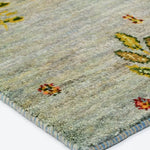 手織りペルシャ絨毯 ギャッベ 50x80cm 玄関マット 淡いブルー