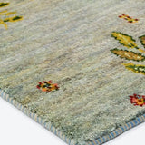 手織りペルシャ絨毯 ギャッベ 50x80cm 玄関マット 淡いブルー