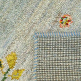 手織りペルシャ絨毯 ギャッベ 50x80cm 玄関マット 淡いブルー