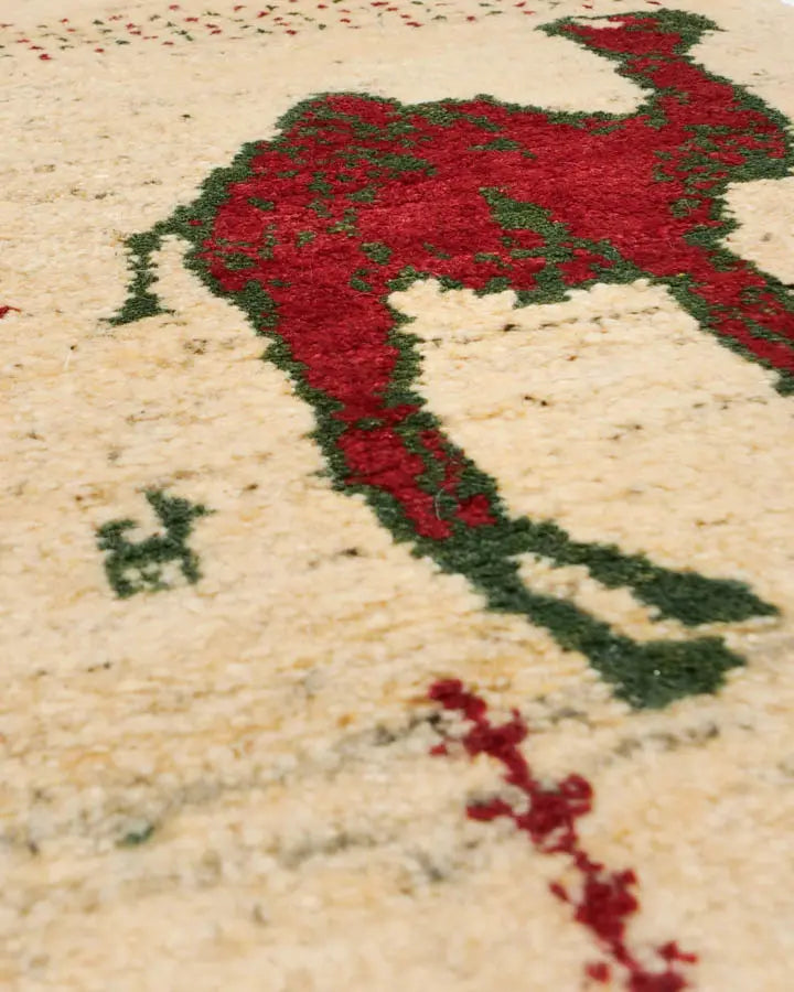 ペルシャ絨毯 ギャッベ ラクダ 60x90cm 玄関マット 手織りラグ