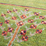 ペルシャ絨毯 ギャッベ グリーン 緑 手織りラグ 玄関マット