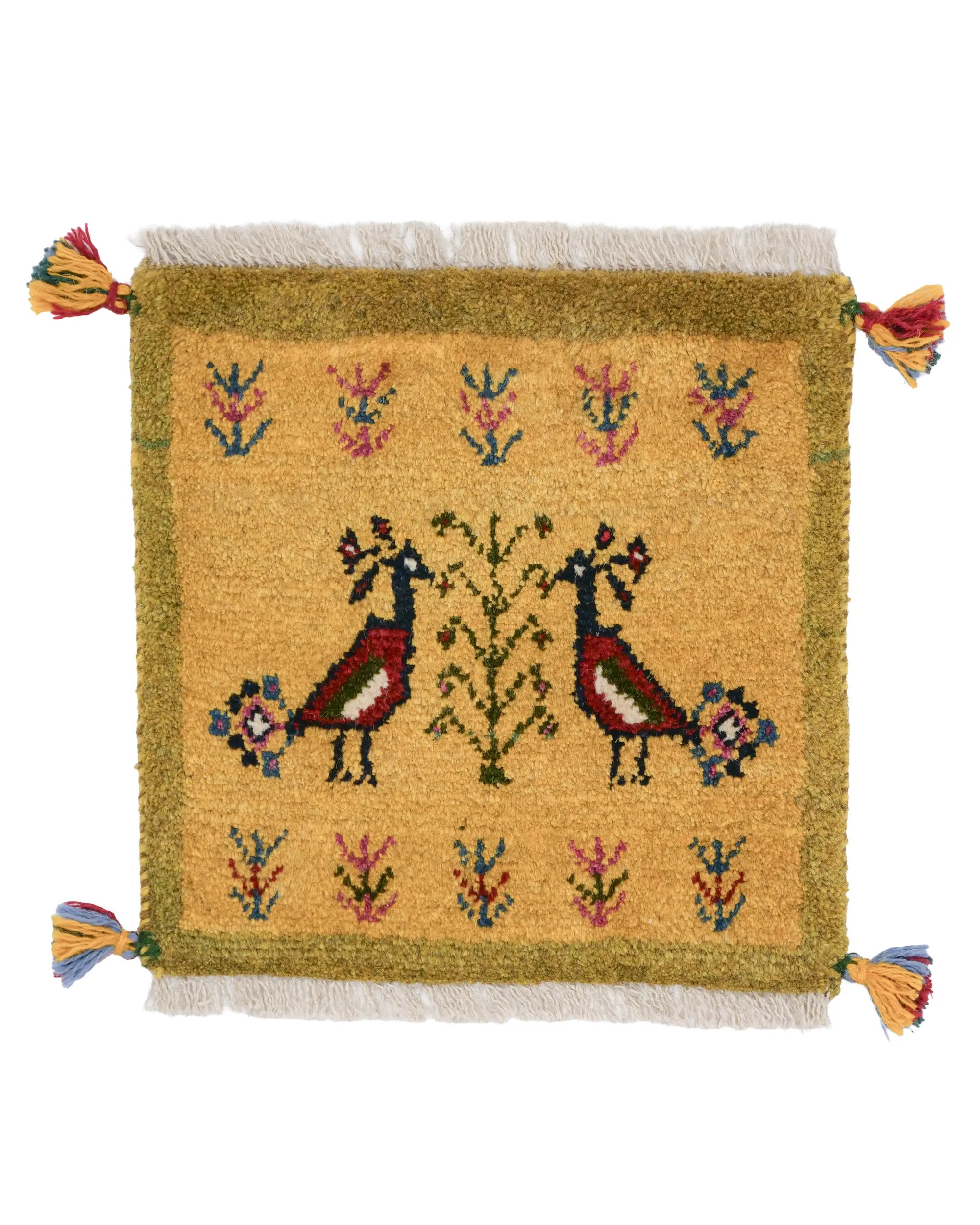 ペルシャギャッベ 約41cm x 41cm|SATHI RUGS ペルシャギャッベ 約41cm x 41cm|SATHI RUGS